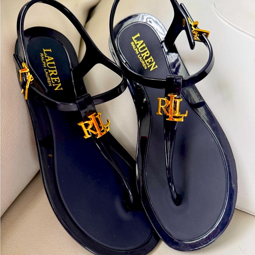 Ralph Lauren Jelly Navy Flats size 6 Woman
